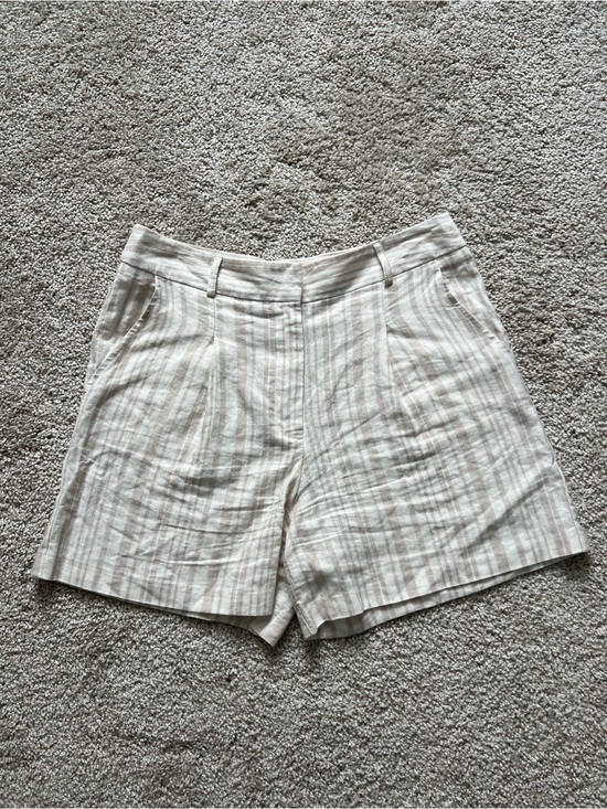 Pants - Coastal Chic Quiet Luxury Old Money Striped Lightweight Tailored Shorts Size M